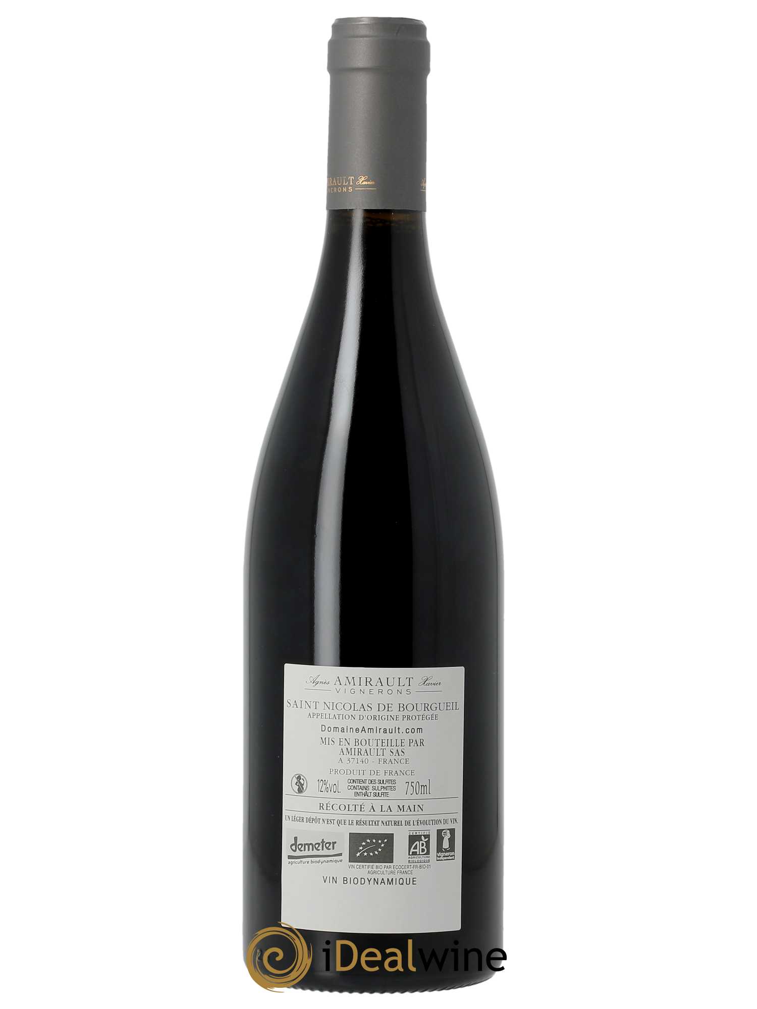 Saint-Nicolas de Bourgueil Les Quarterons Agnès et Xavier Amirault  2021 - Lot de 1 Bouteille