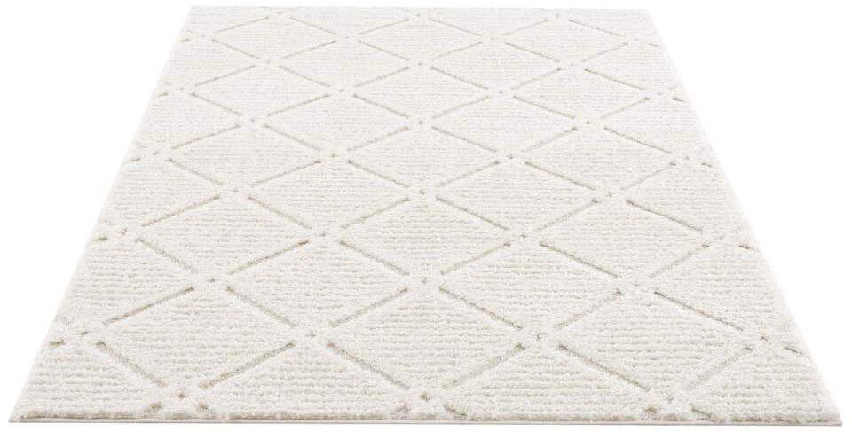 Hochflor-Teppich Focus 2997, Carpet City, rechteckig, Höhe: 20 mm, besonders weich, Uni Farben, Rauten-Optik, 3D-Effekt