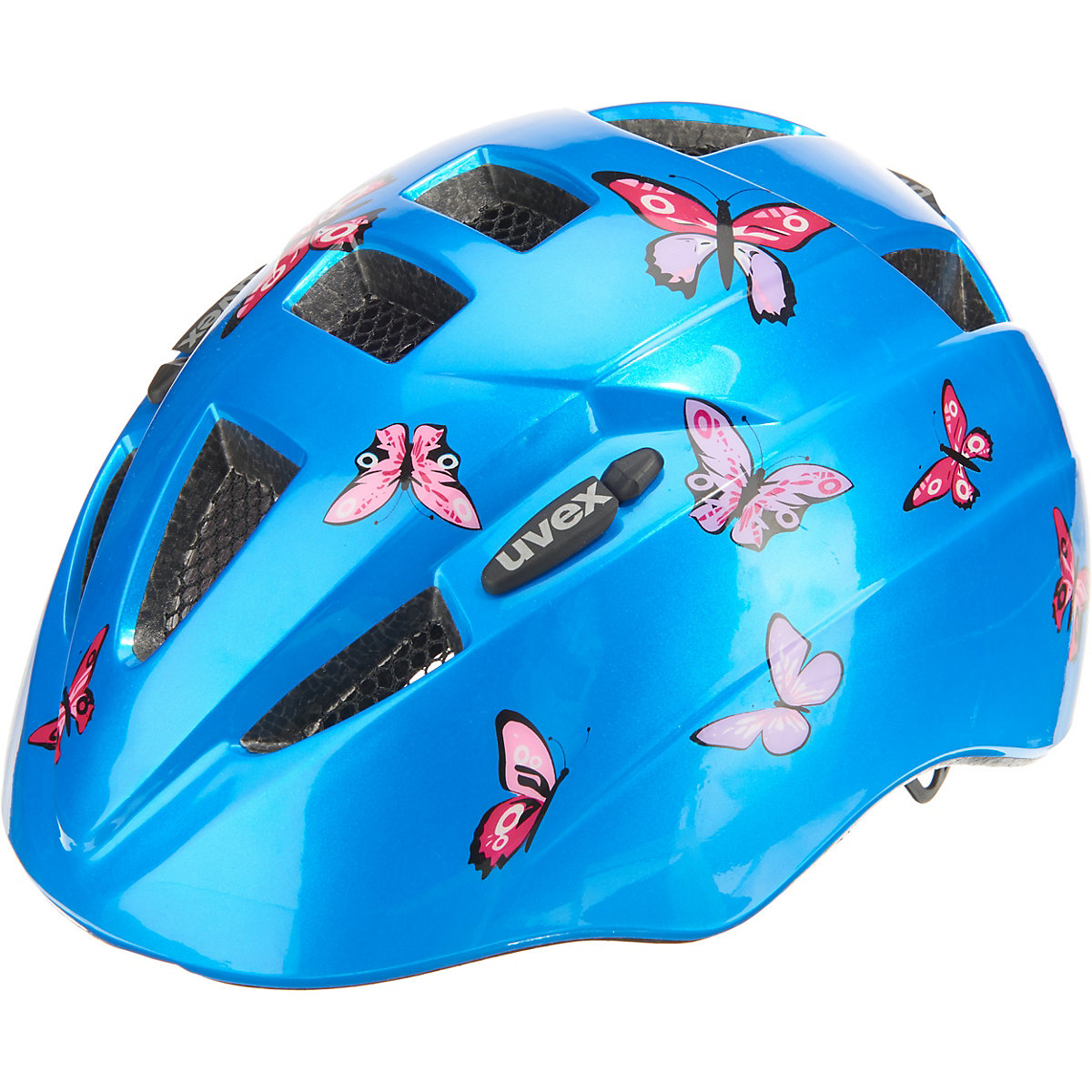 Fahrradhelm kid 2 butterfly Gr. 46-52, blau/rosa