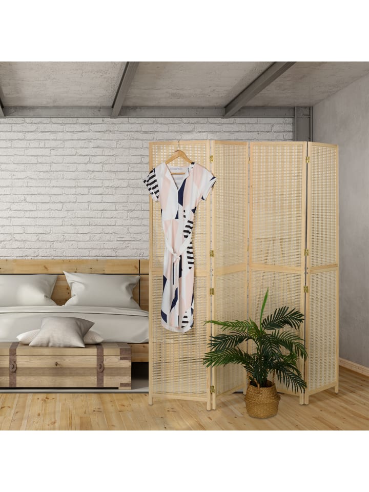 relaxdays Paravent in Natur - (B)182 x (H)180 cm günstig kaufen onesize