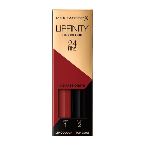 Max Factor Lipfinity Lippenstift Nr. 110 Passionate, 2-Schritt-Auftrag, langanhaltend, 2,3 ml