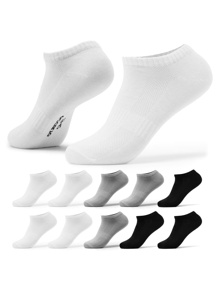 Occulto 10er Pack Sneakersocken Diana in Schwarz-Weiß-Grau günstig kaufen