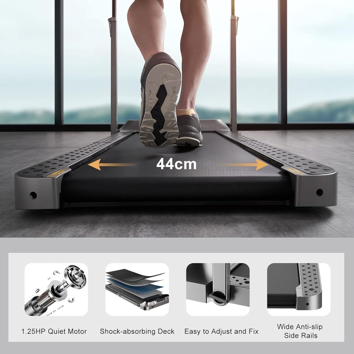 Walkingpad Laufband, Klappbar 0,5-12 km/h Elektrisch Walking Pad Laufband für Zuhause