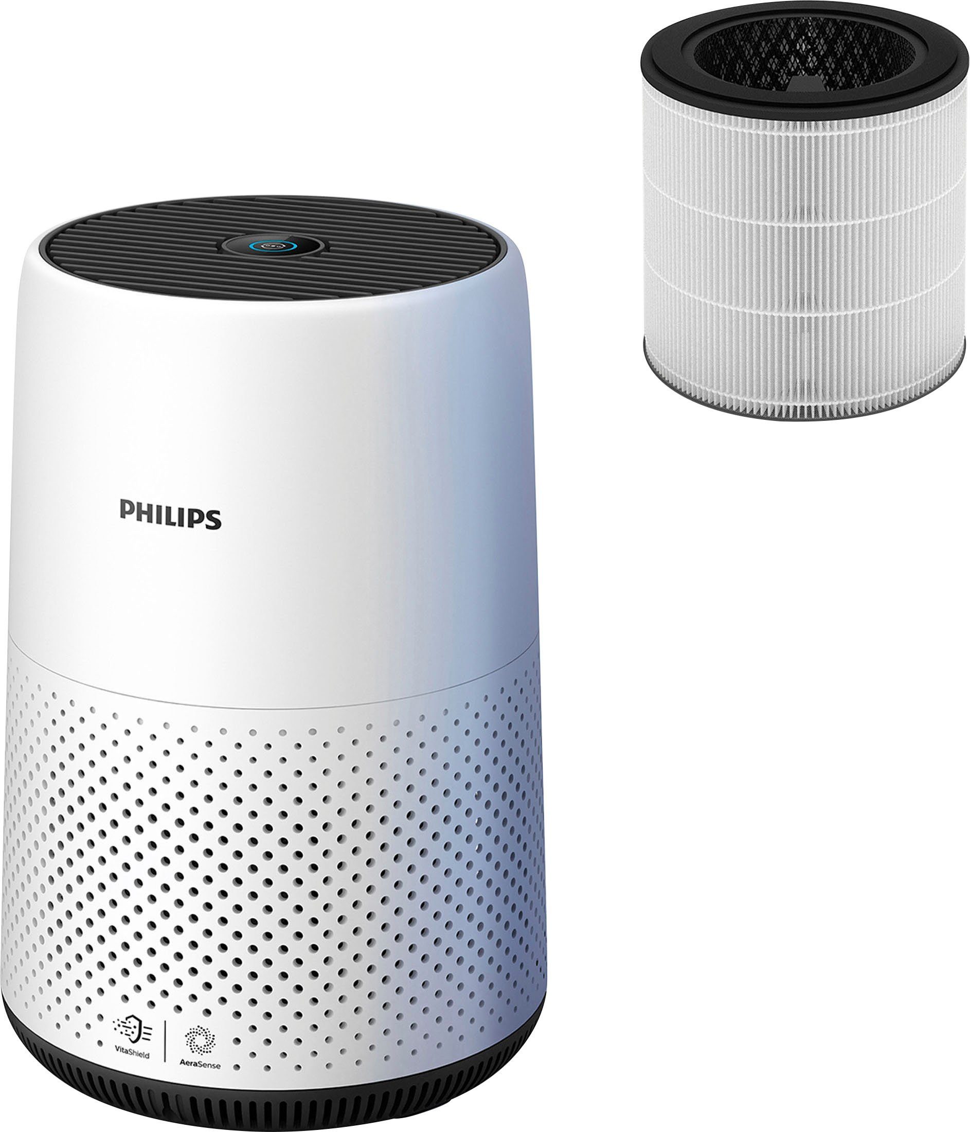 Philips Luftreiniger AC0820/10 800 Serie, für 49 m² Räume, für Allergiker geeignet