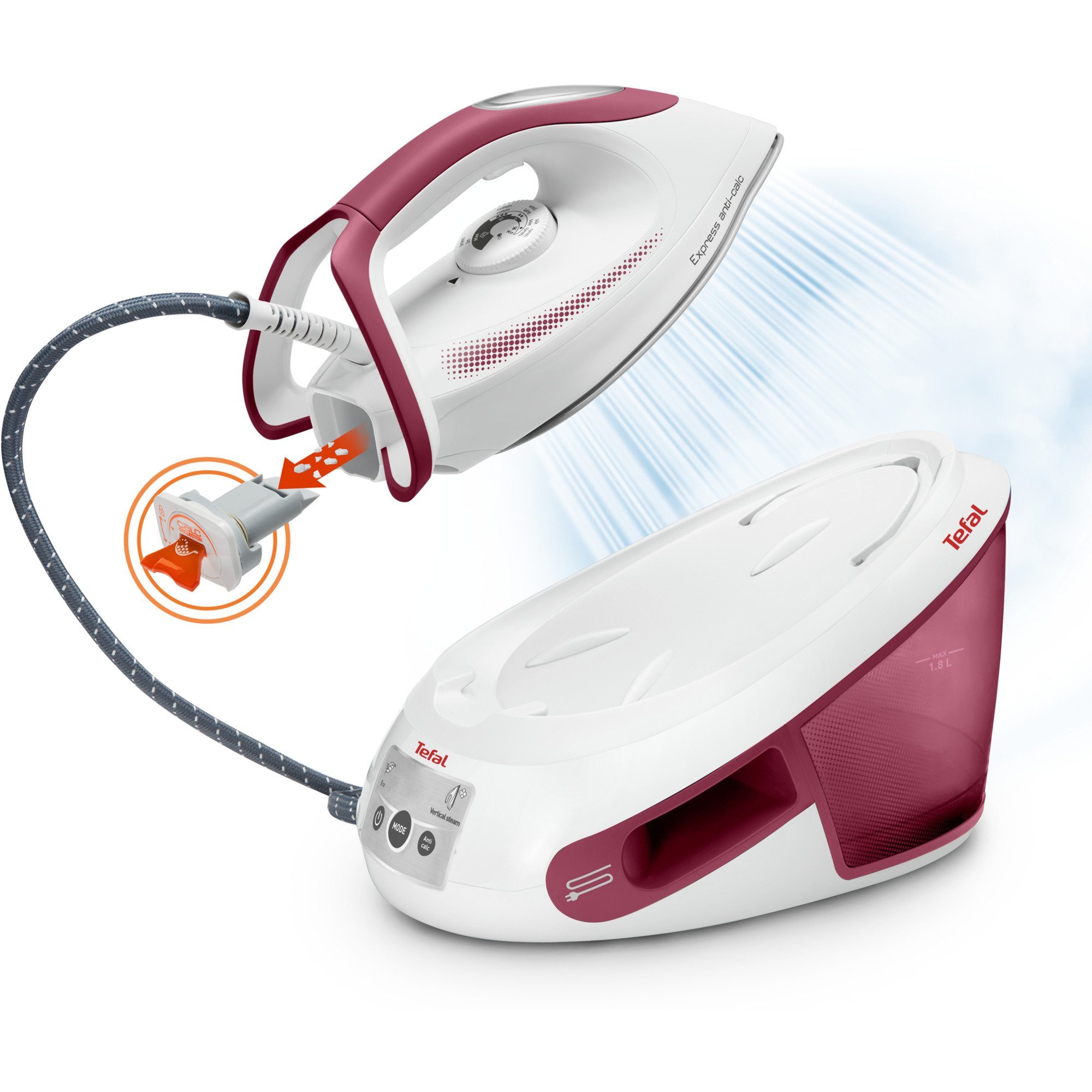Tefal Dampfbügelstation Tefal Express Anti-Calc SV 8012, Dampfbügelstation