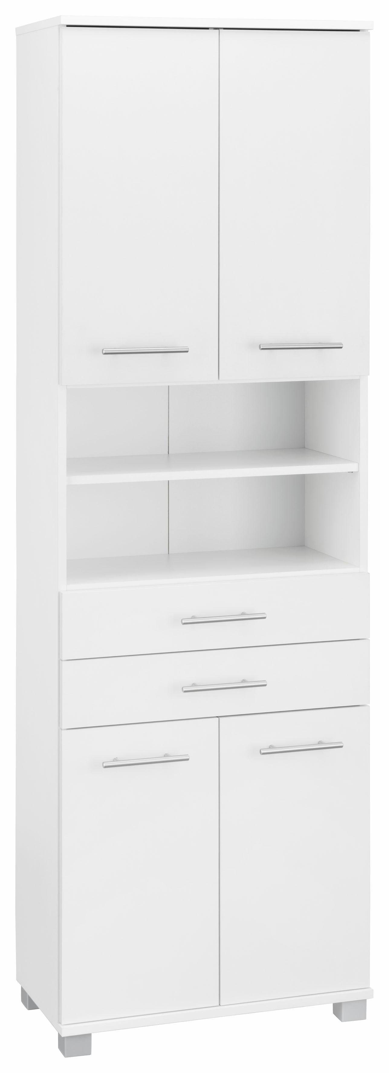 Schildmeyer Hochschrank Emmi Breite 60 cm, Metallgriffe, mit 2 Schubkästen