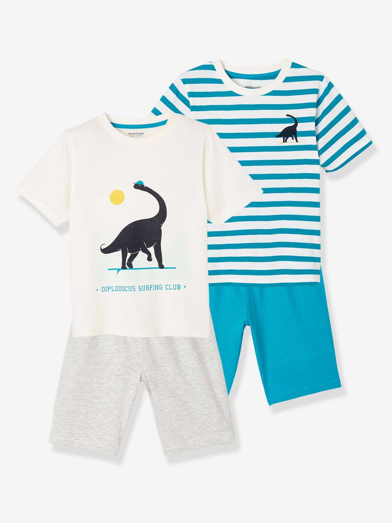 Lot de 2 pyjashorts garçon dino BASICS lot ivoire