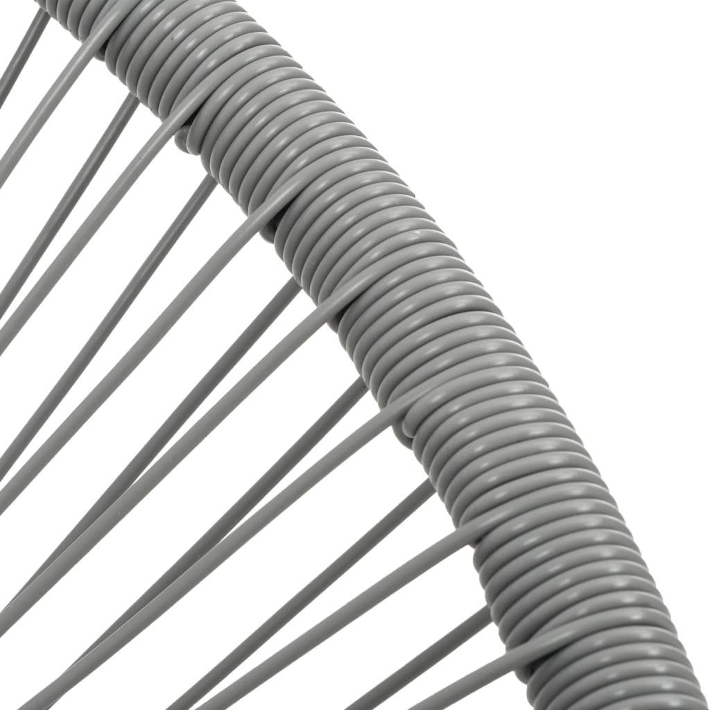 vidaXL Gartenstuhl Garten-Mond-Stuhl Poly Rattan Grau (1 St)