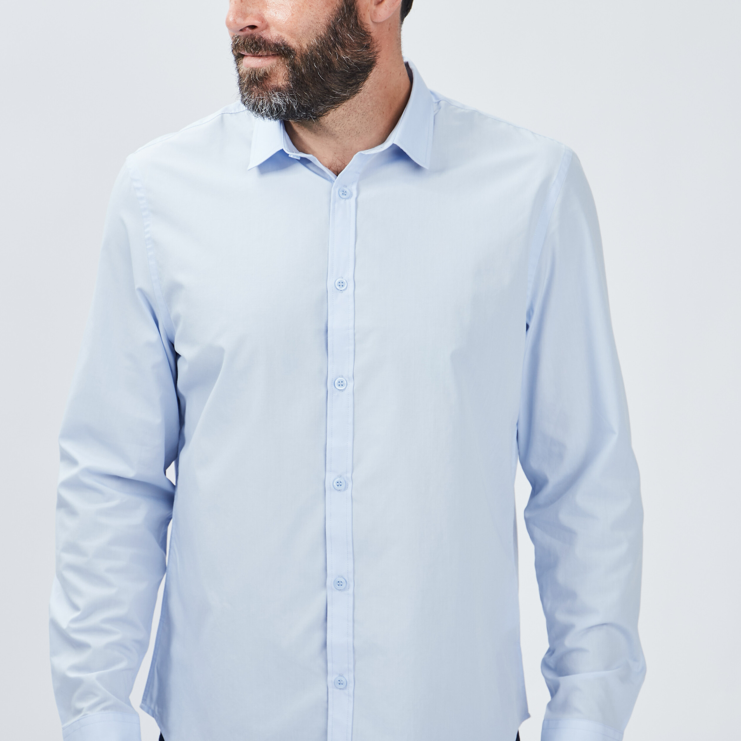 Chemise manches longues Studio bleu ciel homme | La Halle