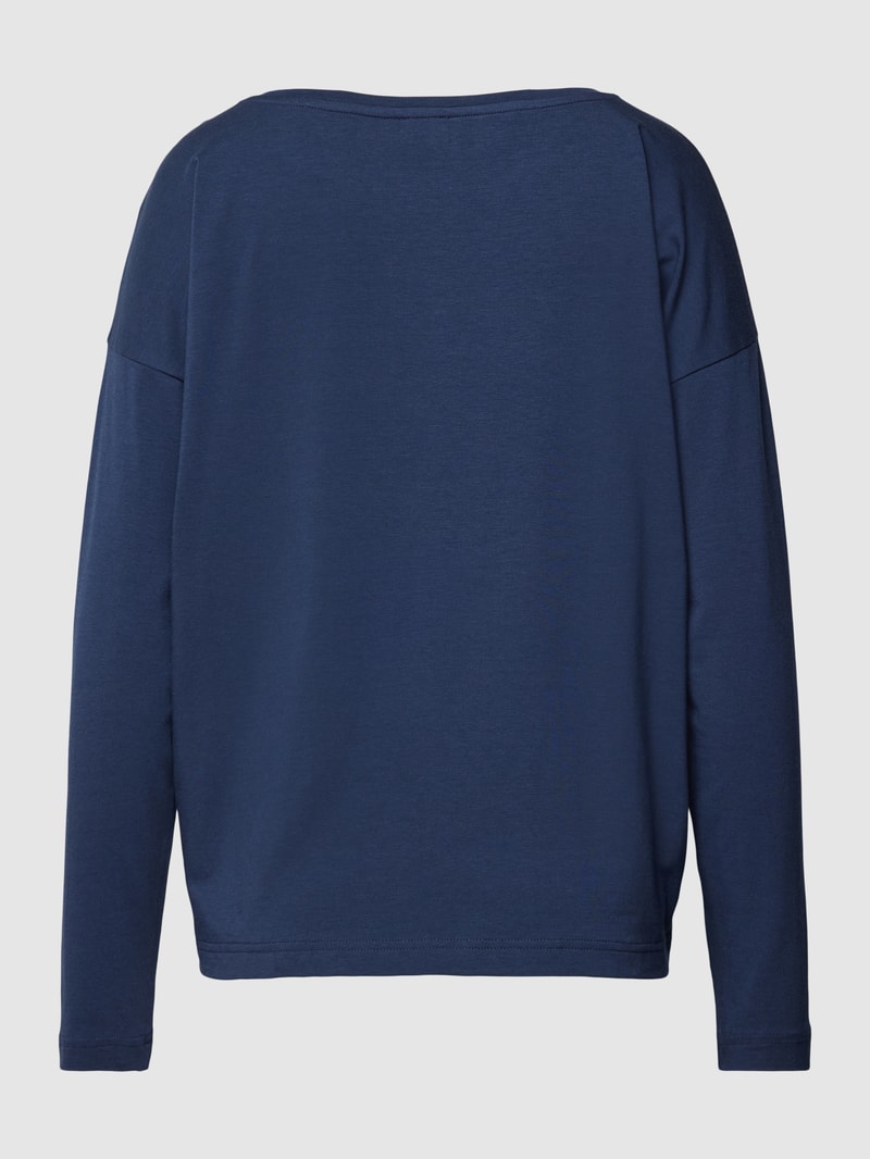 Pyjama-Oberteil mit U-Boot-Ausschnitt in marineblau