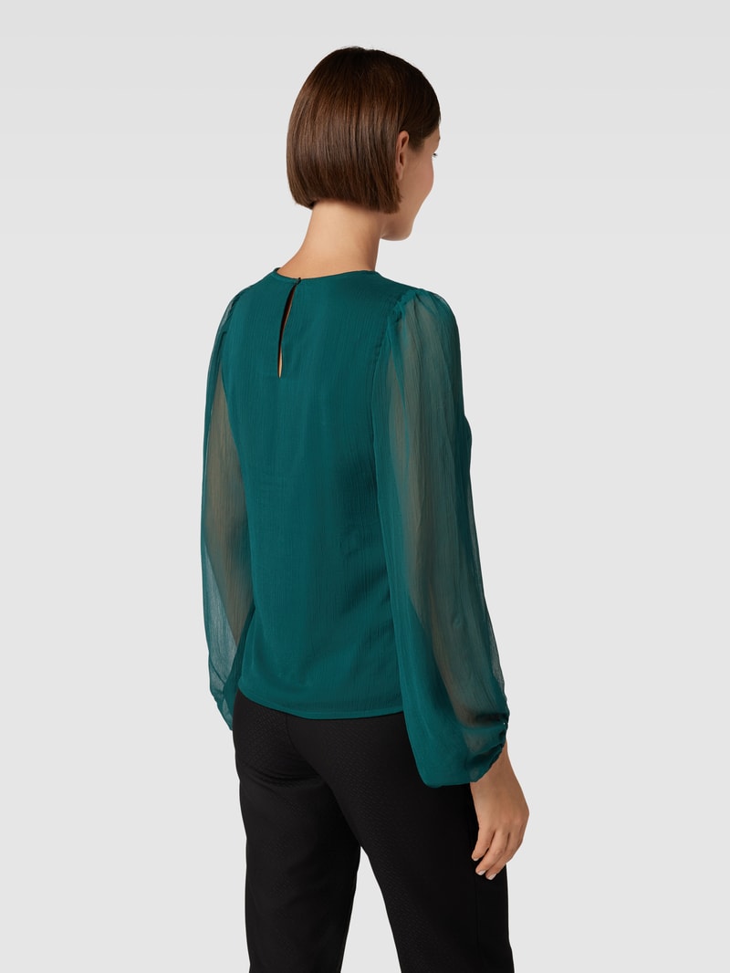 Bluse mit Strukturmuster Modell 'FALIA' in dunkelgrün