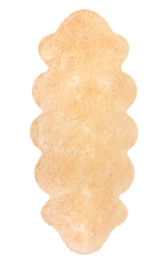 Wollschaflamm-Doppelfell Beige 63 x 175 cm
