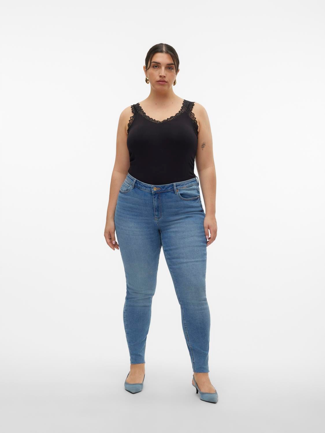 VMSOPHIA Hohe Taille Slim Fit Jeans