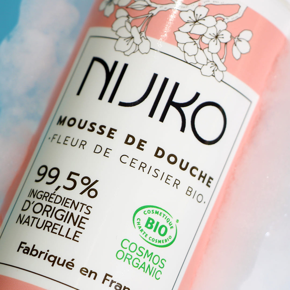 nijiko Mousse de Douche Bio à la Fleur de Cerisier Gel douche