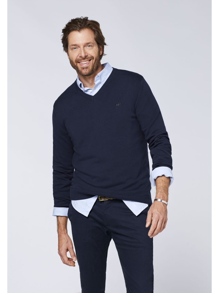 Polo Sylt Strickpullover in Blau günstig kaufen