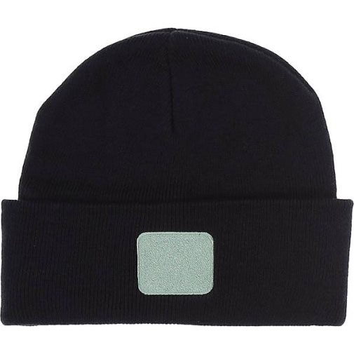FRAAS Strickmütze mit Patch in Kontrastfarbe