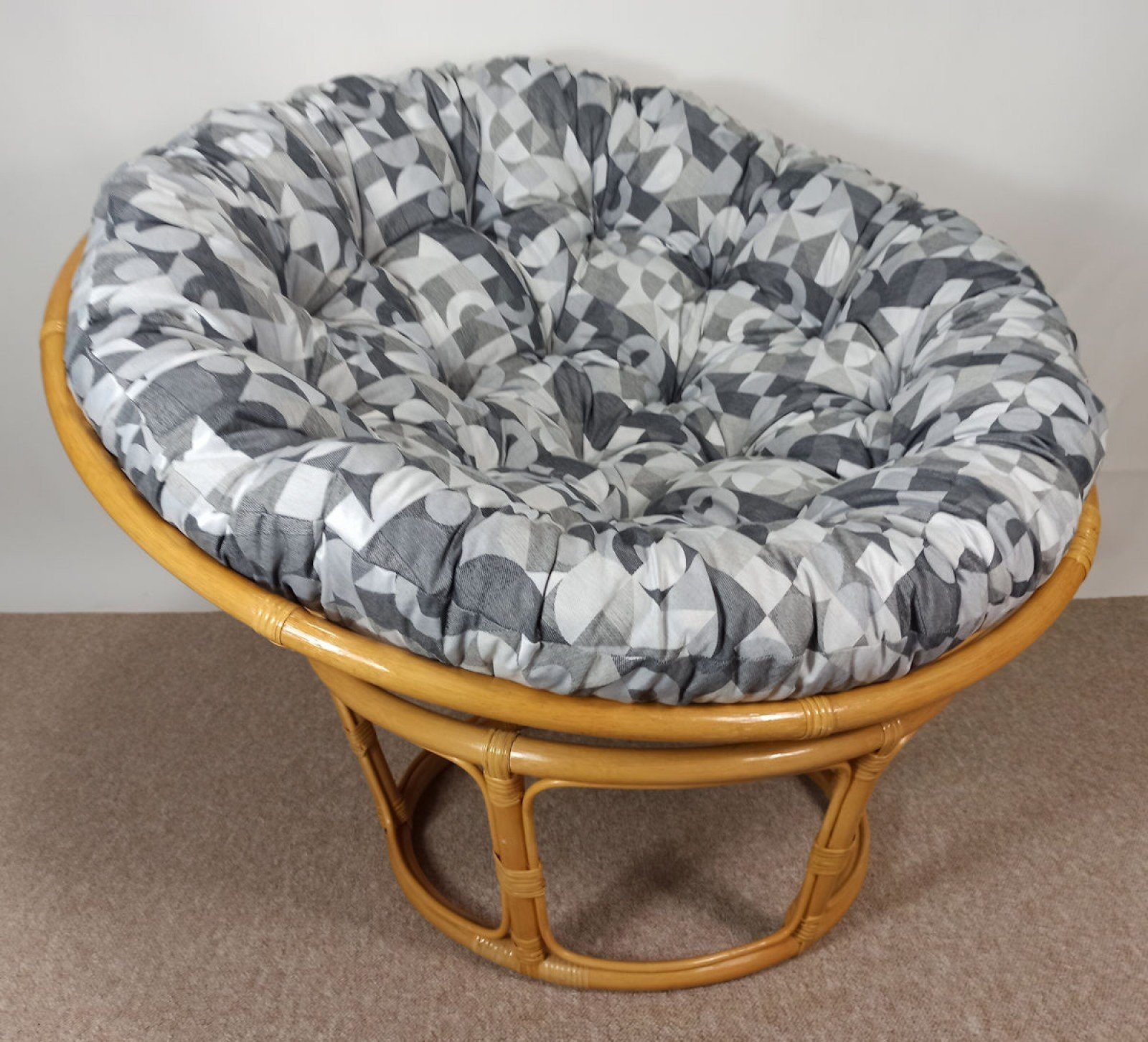 Rattani Rattanstuhl Rattan Papasansessel Papasan 110 cm cm Stoff California Dream