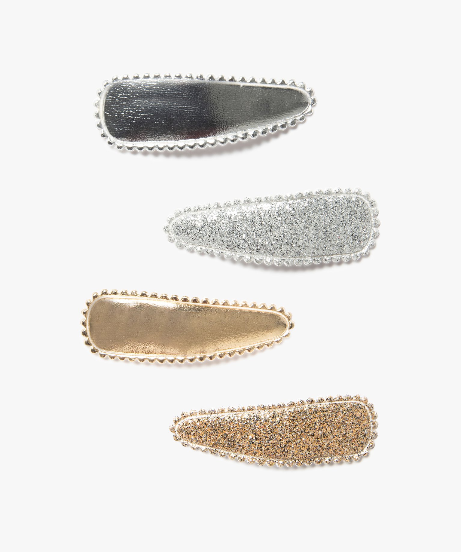 Barrettes à cheveux fille brillantes (lot de 4) argent | GEMO