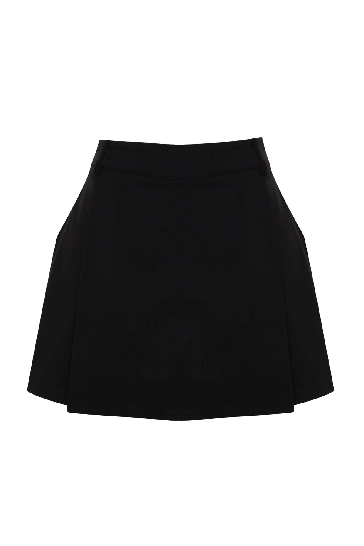 Trendyol Collection  Schwarzer, hochwertiger, plissierter, gewebter Shorts-Rock TWOAW24SR00034
