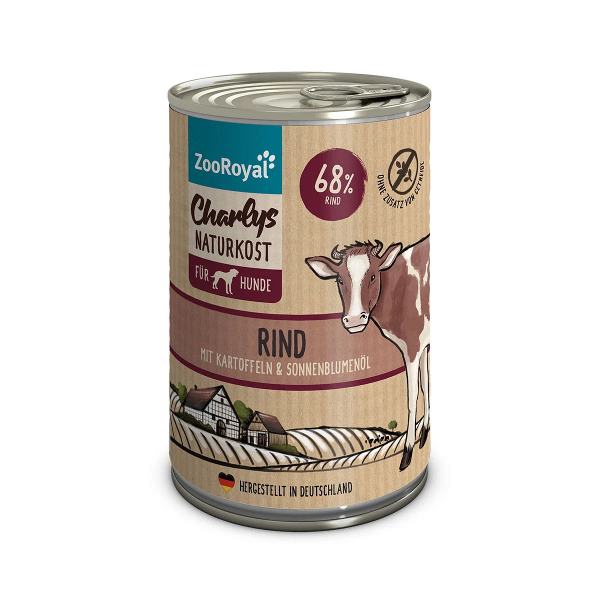 ZooRoyal Charlys Naturkost Rind mit Kartoffel & Sonnenblumenöl