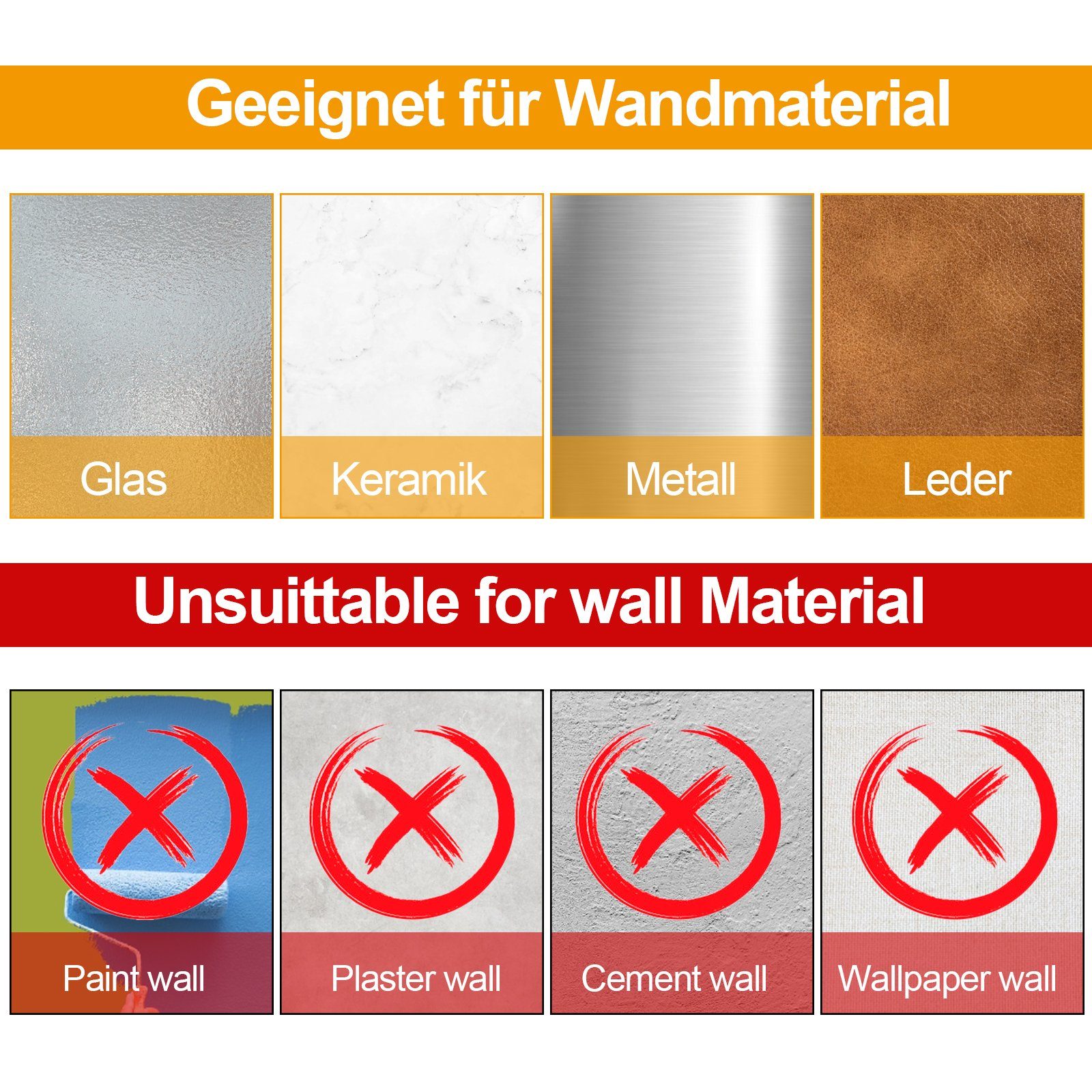 TolleTour Wand-Magnet Messer-Leiste Magnetleiste Messer 40cm - selbstklebend mit 3M magnetisch