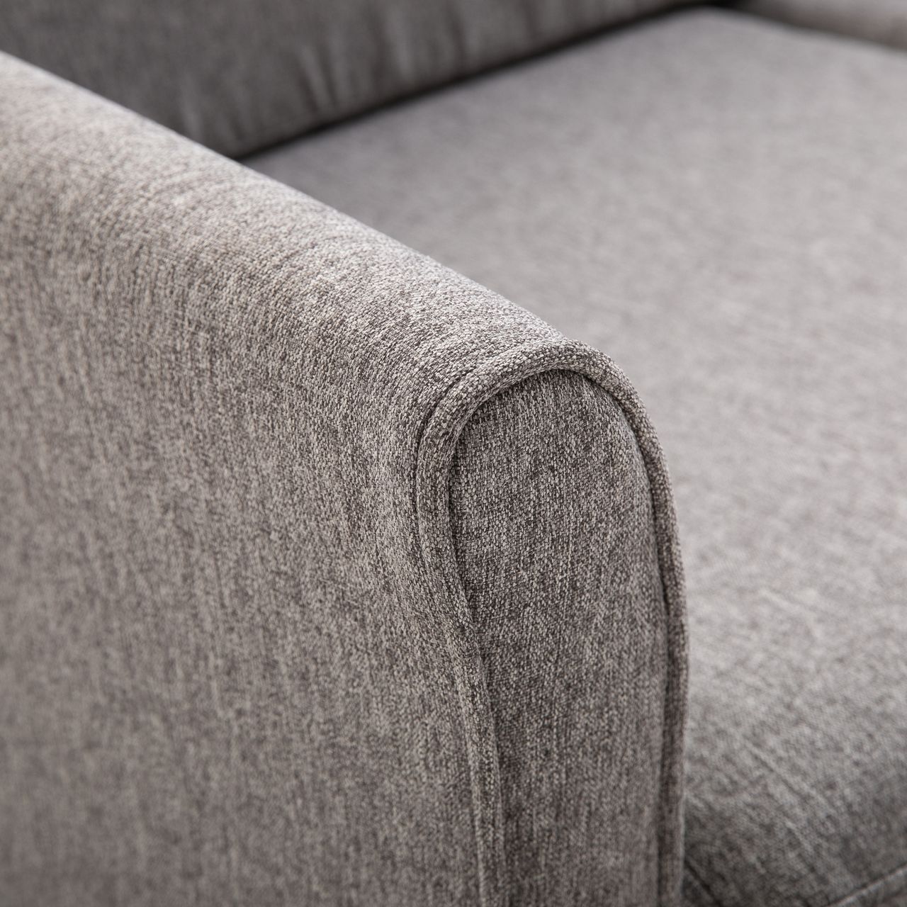 HOMCOM 2-Sitzer Sofa Stoffsofa Doppelsofa abnehmbar mit Kissen 200 kg-Belastbarkeit Leinen Schaumstoff Hellgrau 141 x 70 x 78 cm