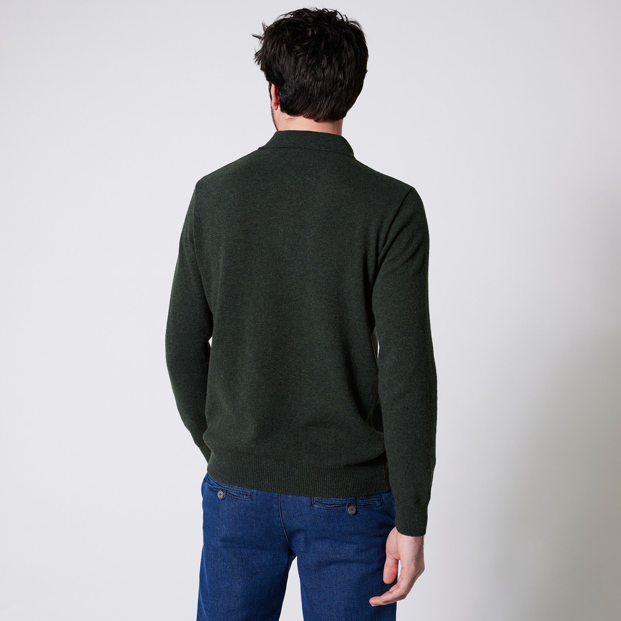 Pull col polo boutonné 80% laine