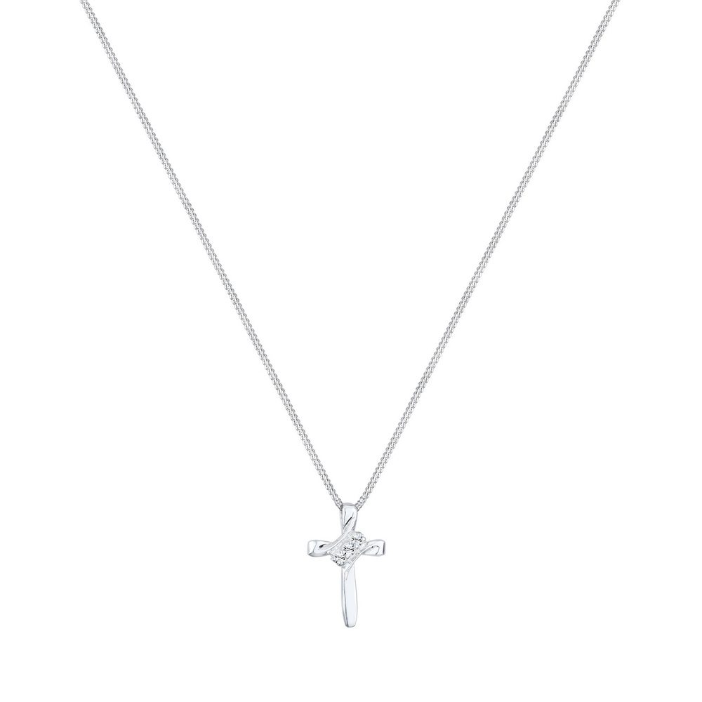 Elli Elli Collier Femmes Croix Religion avec Cristaux en Argent Sterling 925 collier