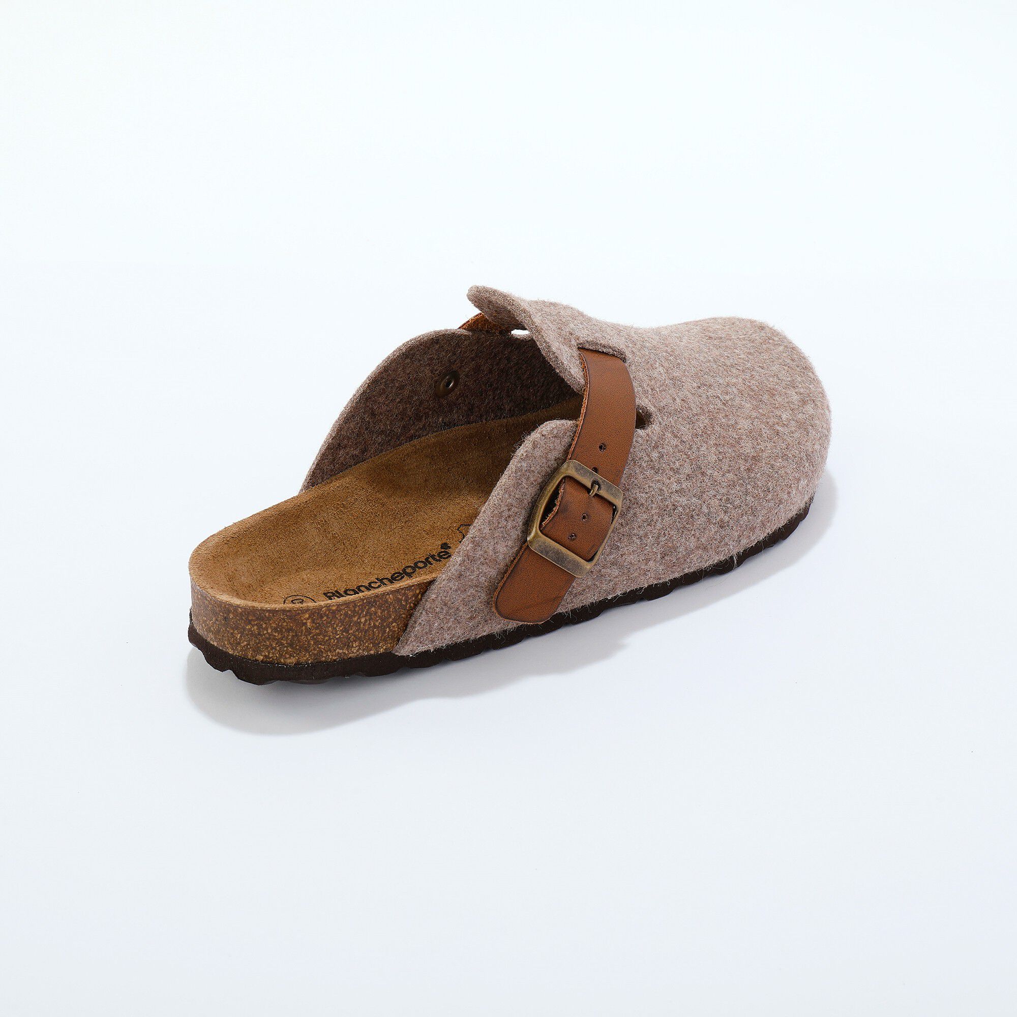 Mules sabot feutrine à boucle