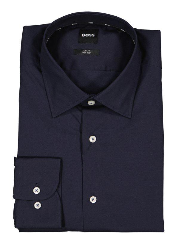 BOSS Black, Hemd Hank, Slim Fit, Baumwoll-Stretch, nachtblau