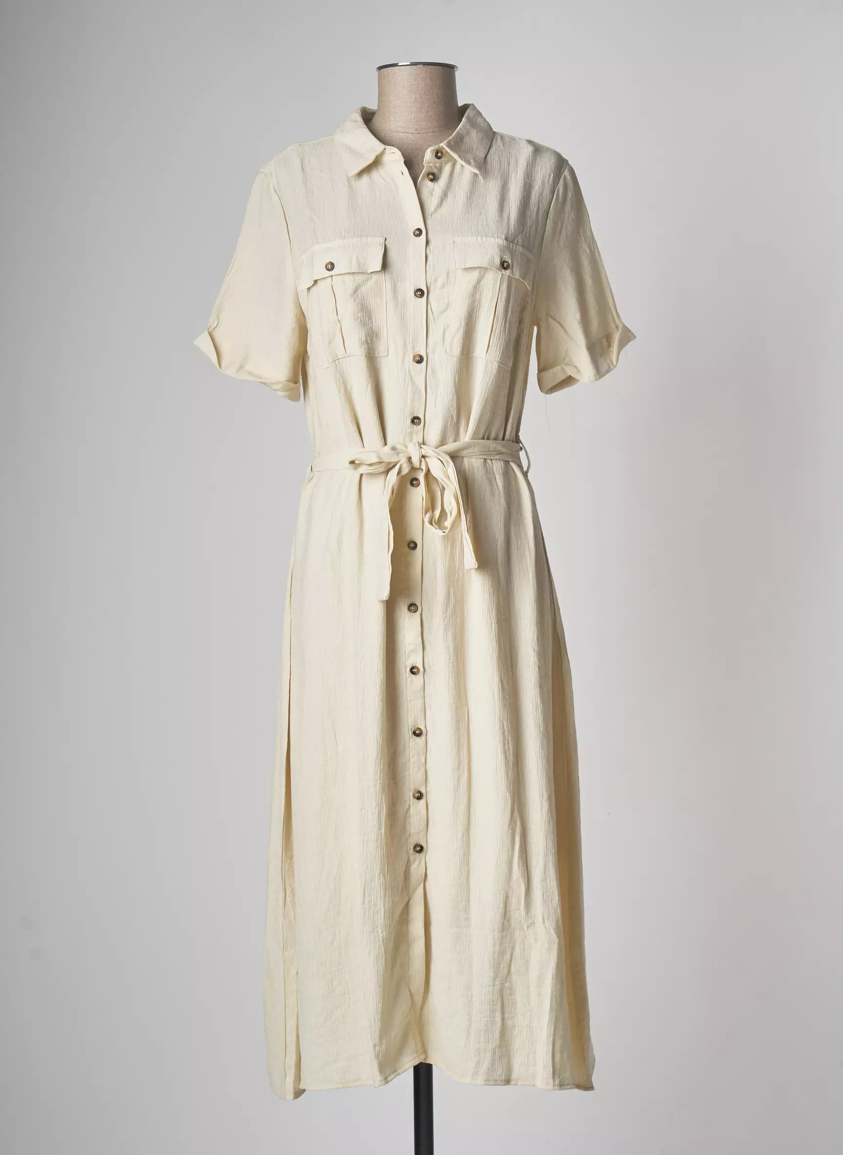 Object Robes Mi Longues Femme couleur beige