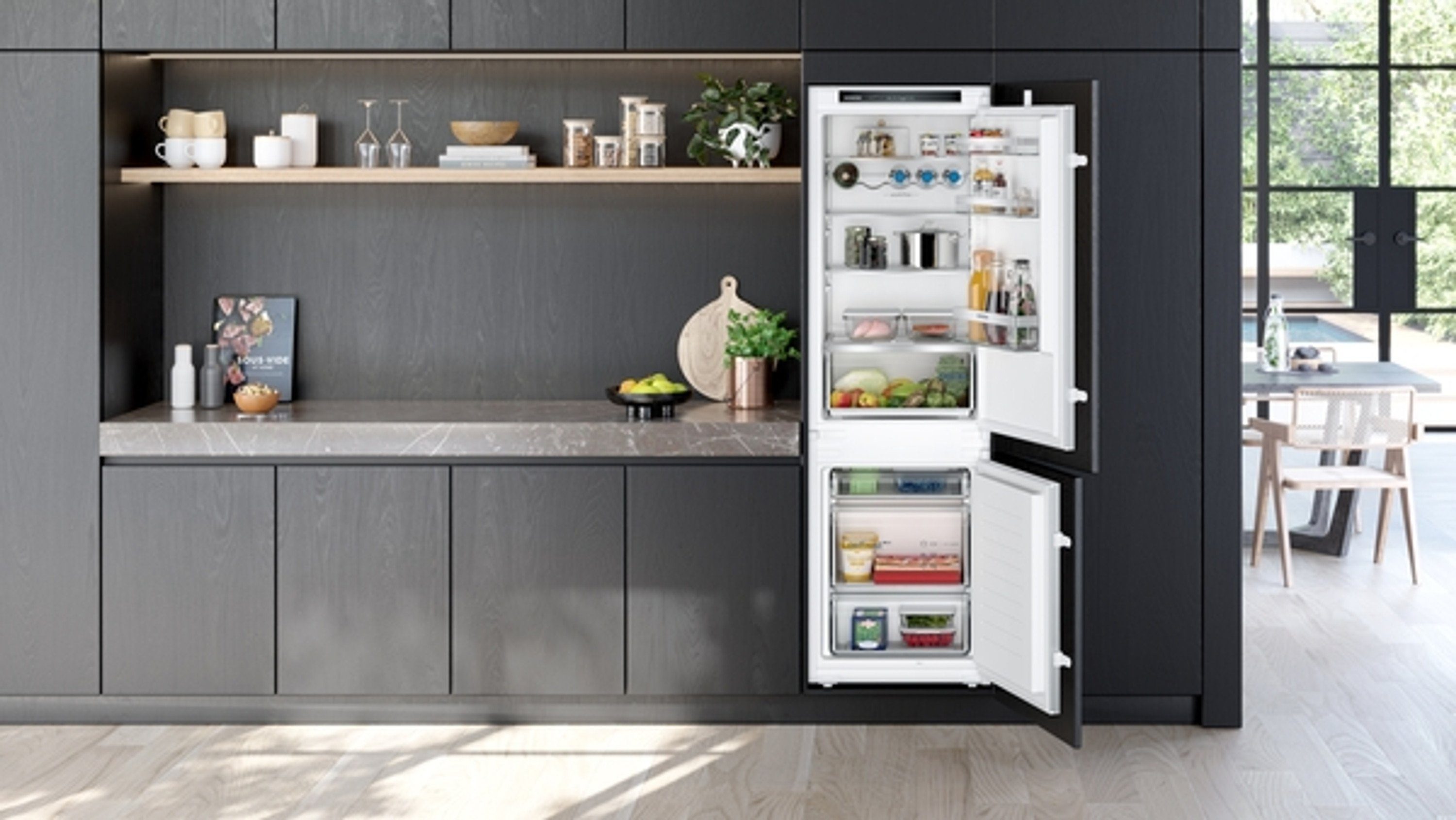 SIEMENS Einbaukühlgefrierkombination KI86VVSE0, 177 cm hoch, 54 cm breit, Schleppscharnier