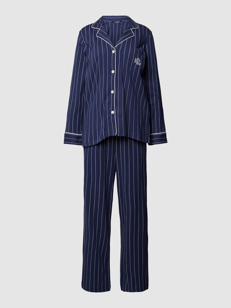 Pyjama mit Streifenmuster in marineblau