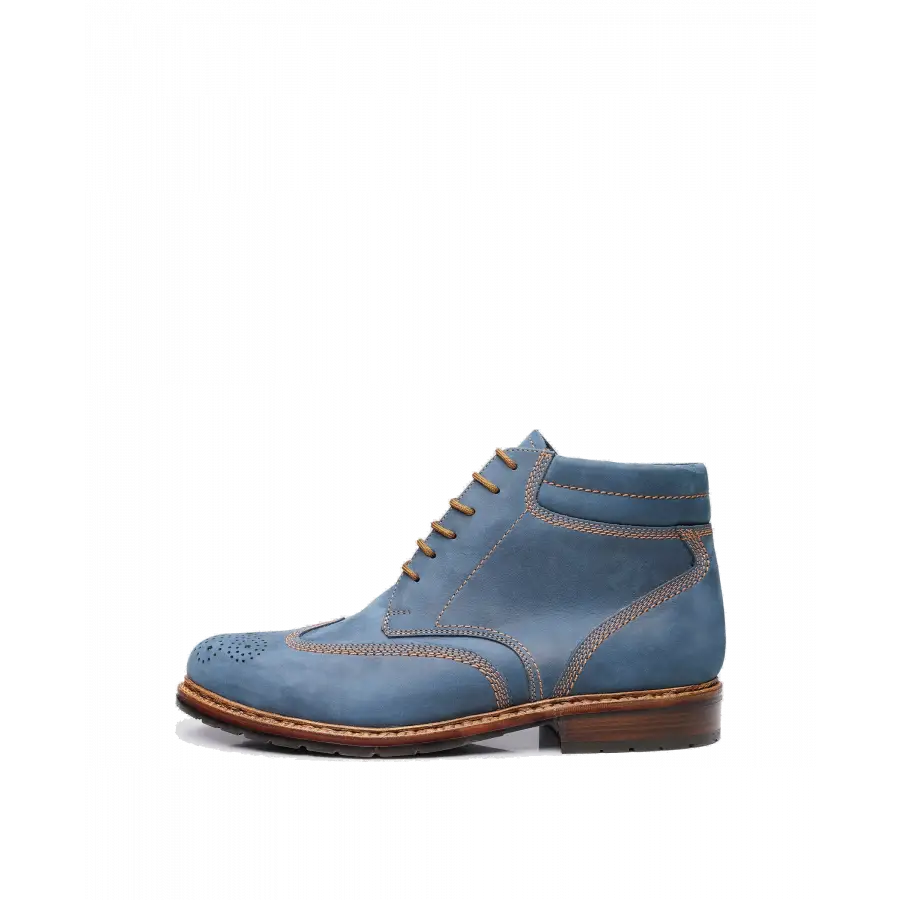 Heinrich Dinkelacker - Stiefel JANOSH K FULL-BROGUE H Nubukleder - blau
