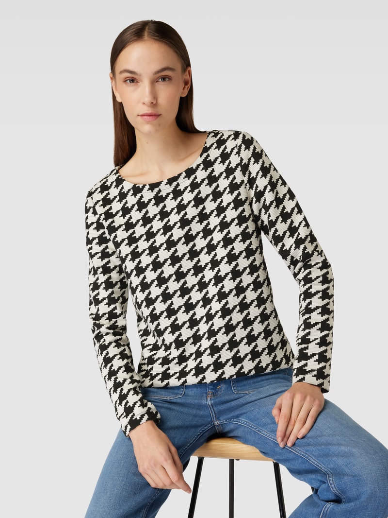 Pullover mit Hahnentrittmuster Modell 'Otto' in black