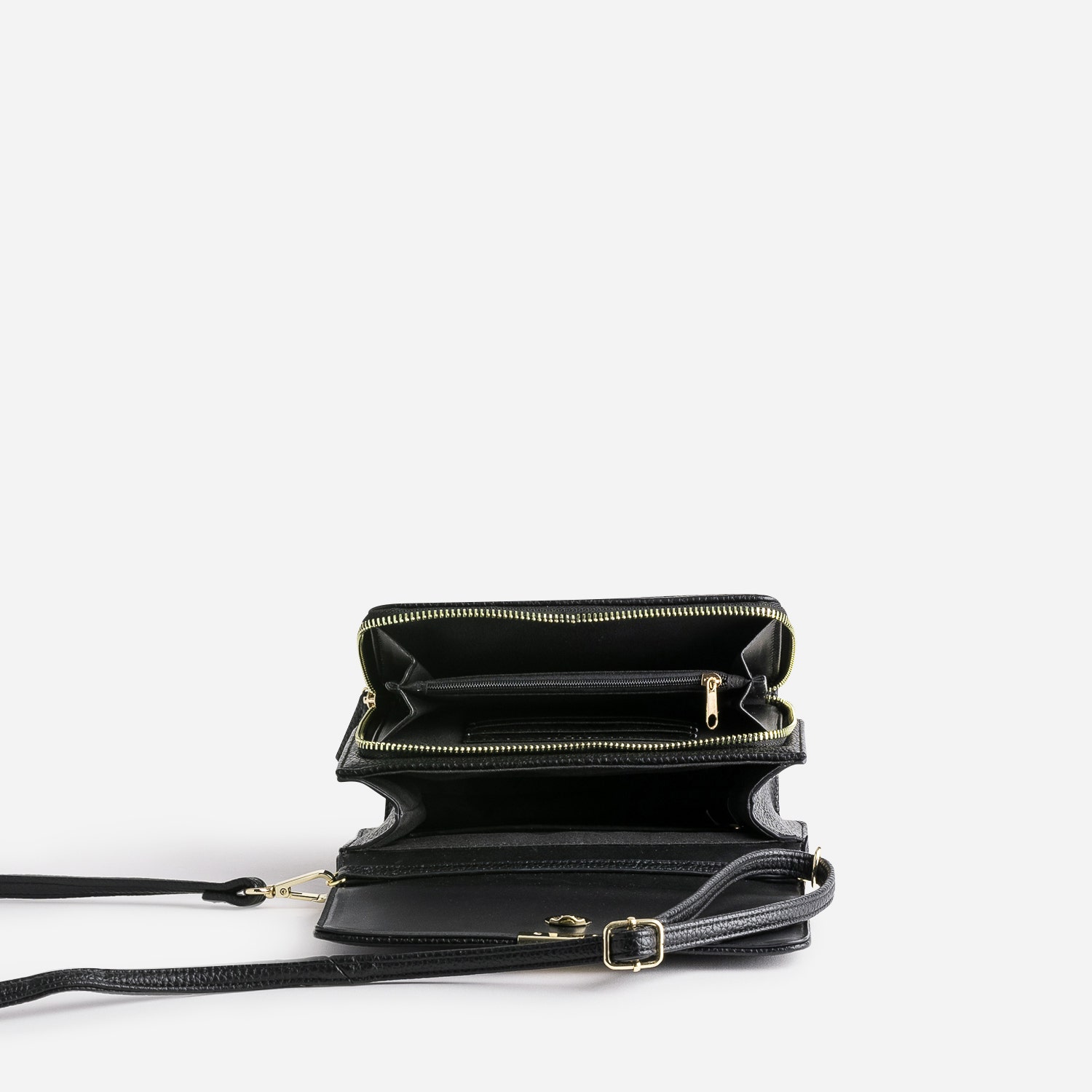 Sac à main noir avec portefeuille intégré
