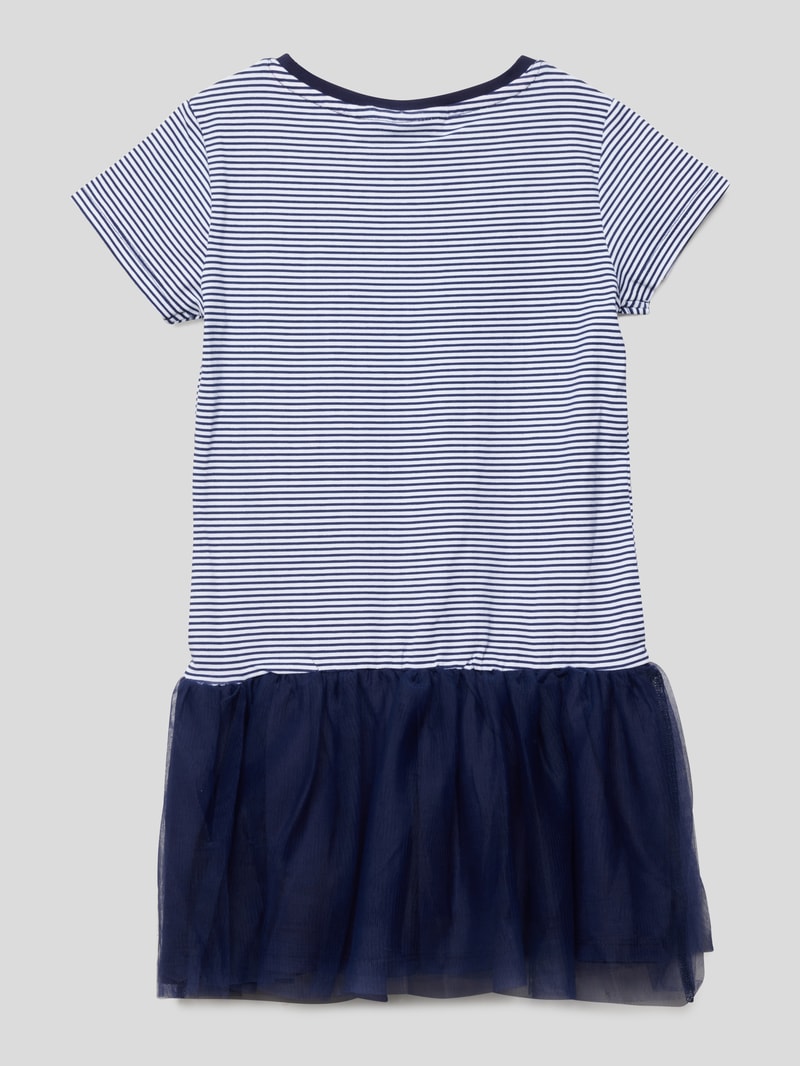 Kleid mit Streifenmuster in marineblau