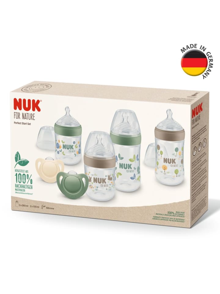 NUK 6-tlg. Perfect-Start-Set for Nature - 4x PP-Flasche in gruen,beige,motiv günstig kaufen onesize