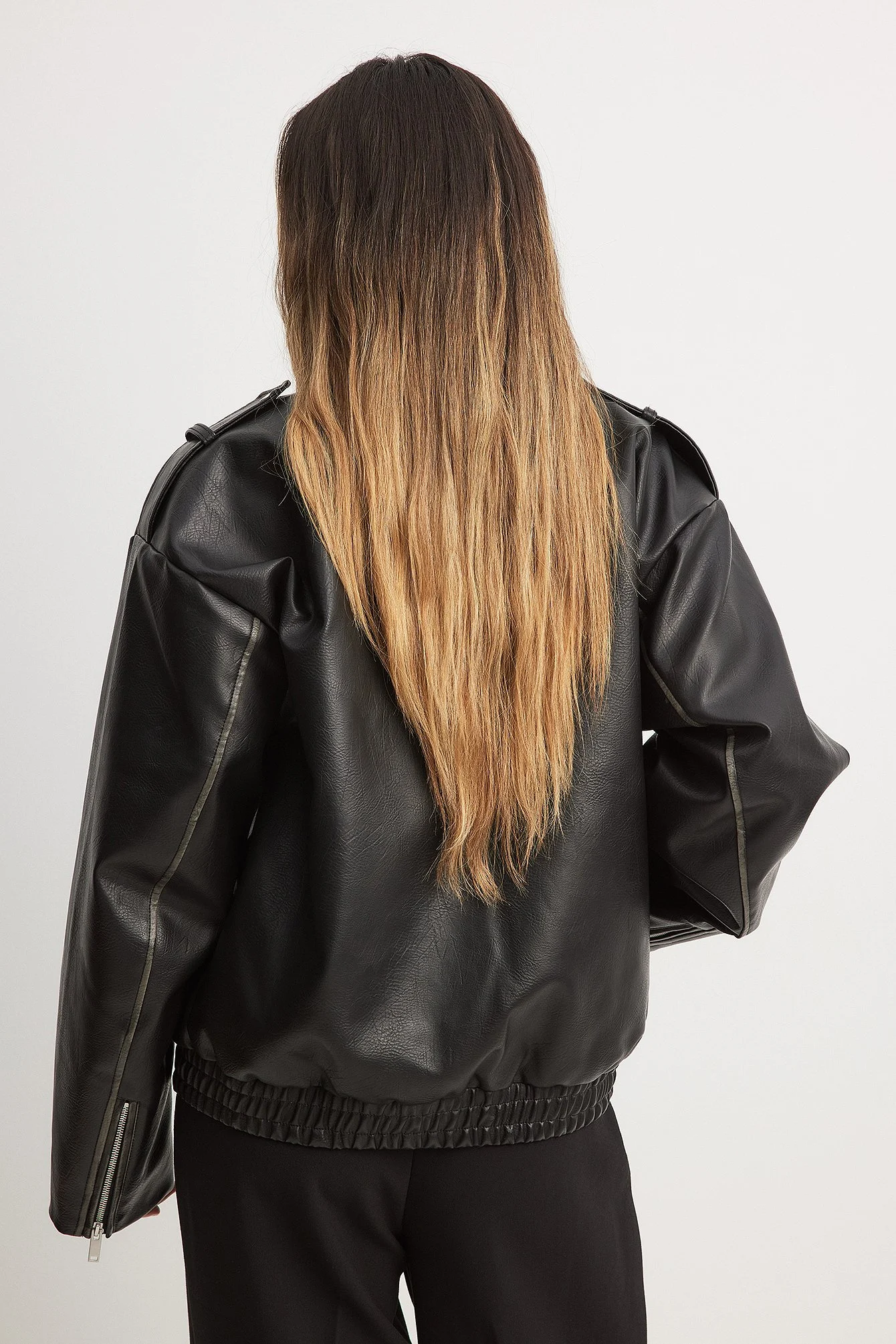 Washed Out Pu Bomber Jacket