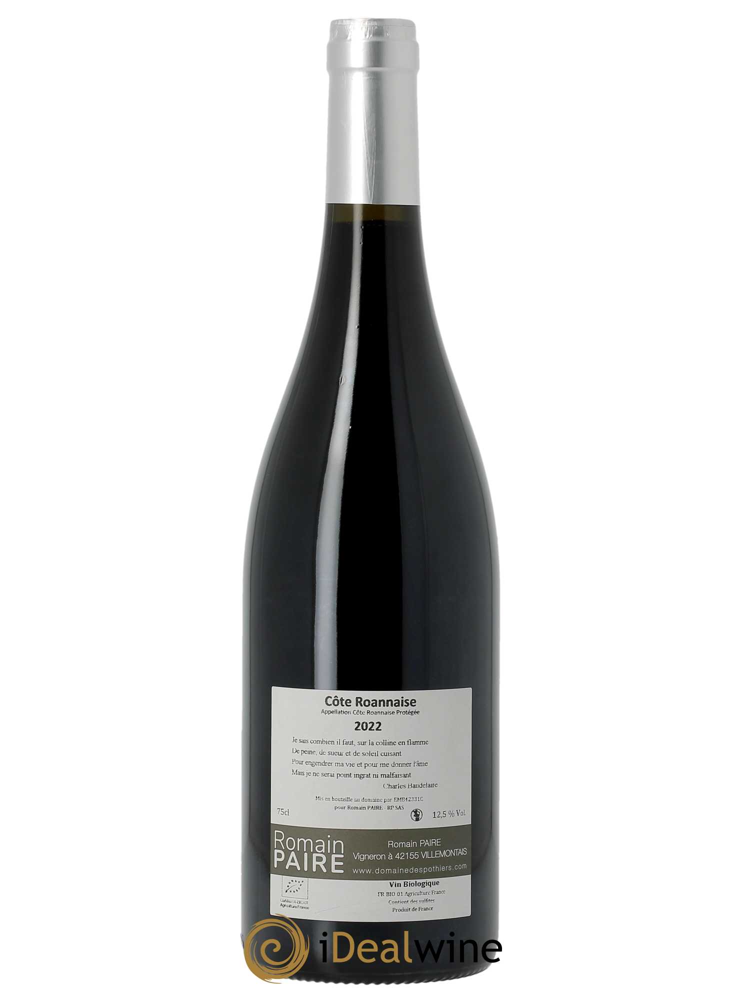 Côte Roannaise La Colline en Flamme Domaine des Pothiers  2022 - Lot de 1 Bouteille