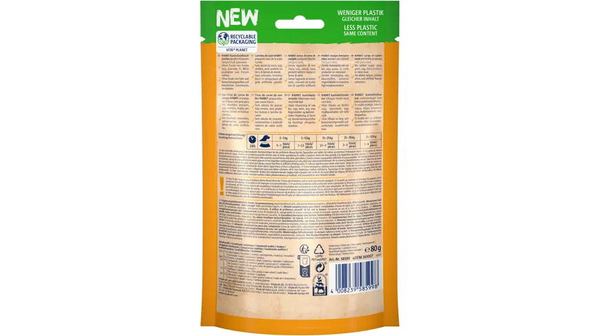 Vitakraft Hundesnack RABBIT Kaninchenfleischstreifen 80 g