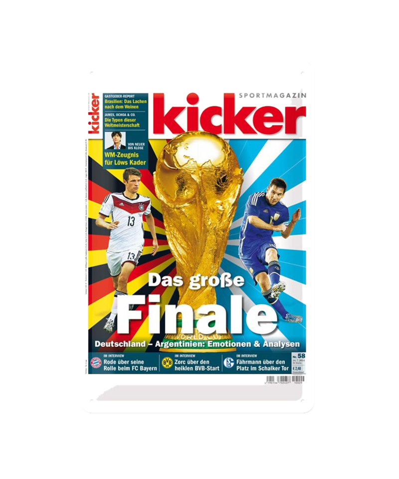 kicker Retro-Blechschild Finale WM 2014