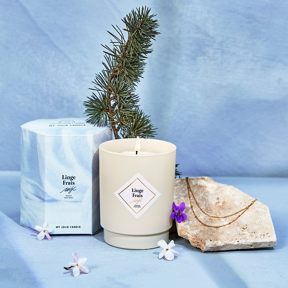 my jolie candle Bougie bracelet argent linge frais Bougie