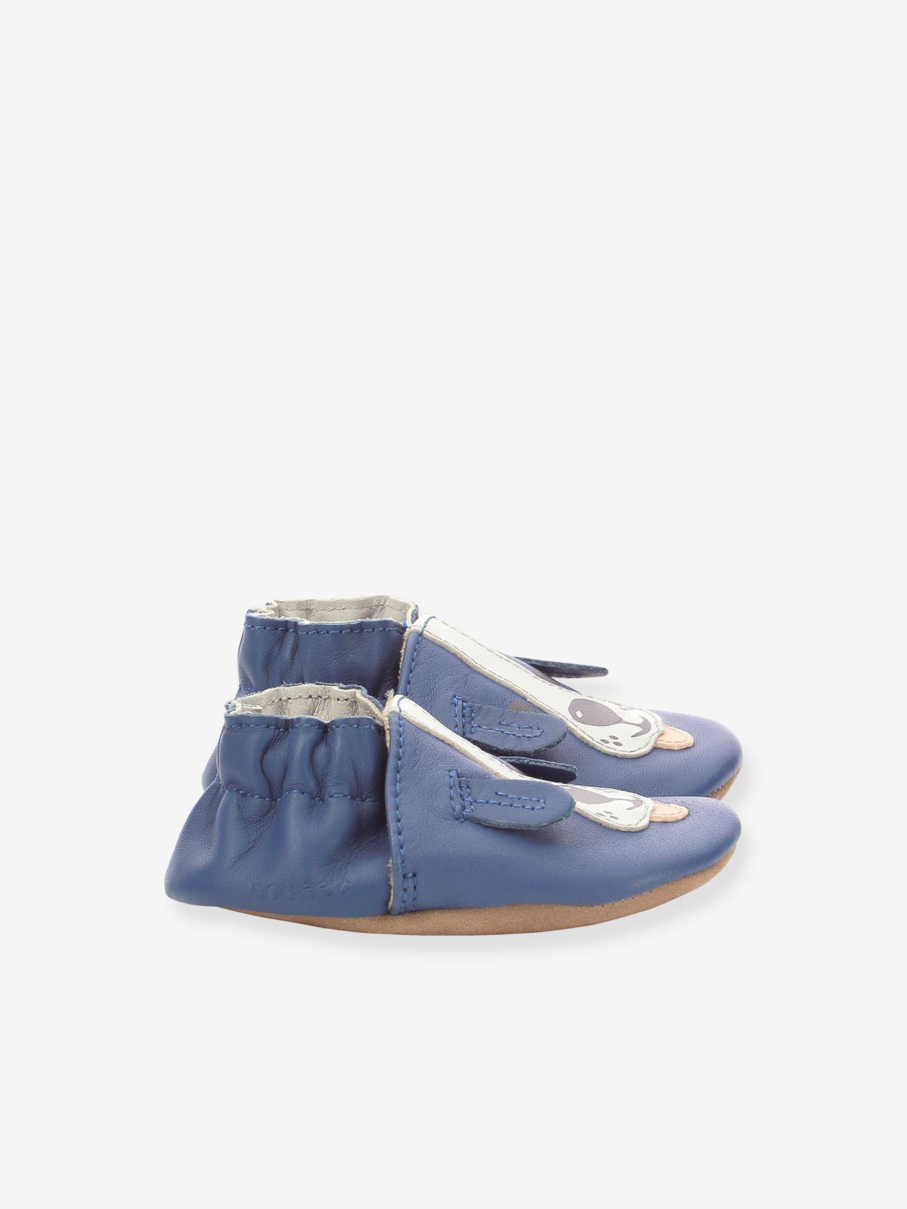 Robeez Baby Krabbelschuhe SWEETY DOG ROBEEZ, pflanzlich gegerbt - blau