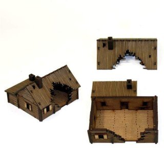 15mm Damaged Timber Log Village
