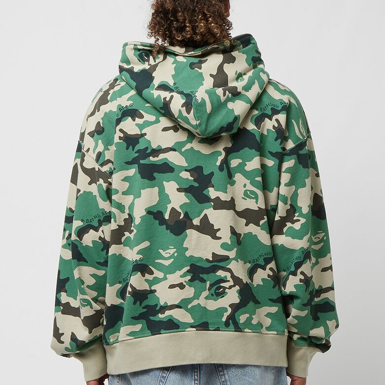 A Bathing Ape Woodland Camo Loose Fit Full Zip Hoodie M olive drab