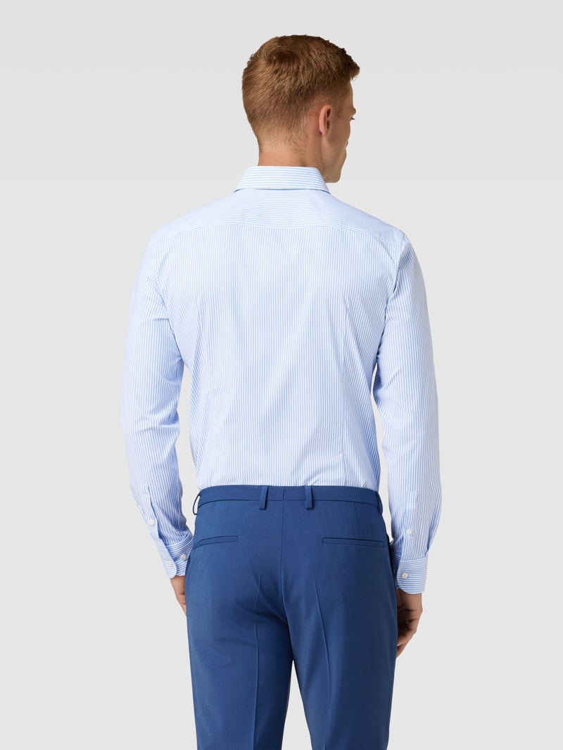 Slim Fit Business-Hemd mit Streifenmuster in bleu