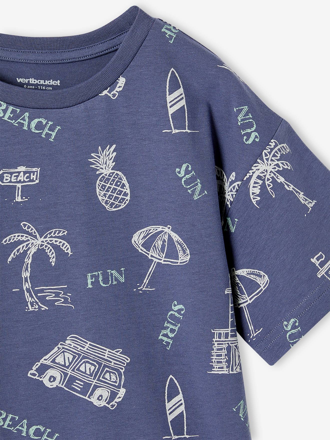 Vertbaudet Jungen T-Shirt mit Recycling-Baumwolle - schieferblau