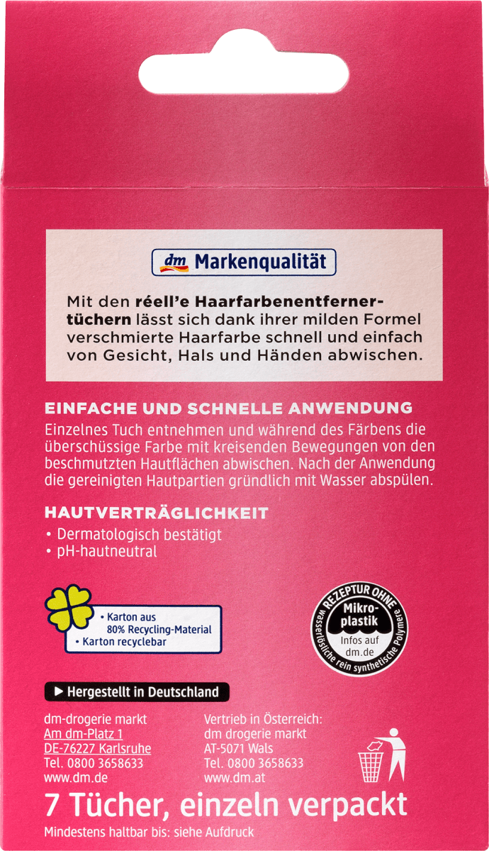 Haarfarbenentfernertücher, 7 St