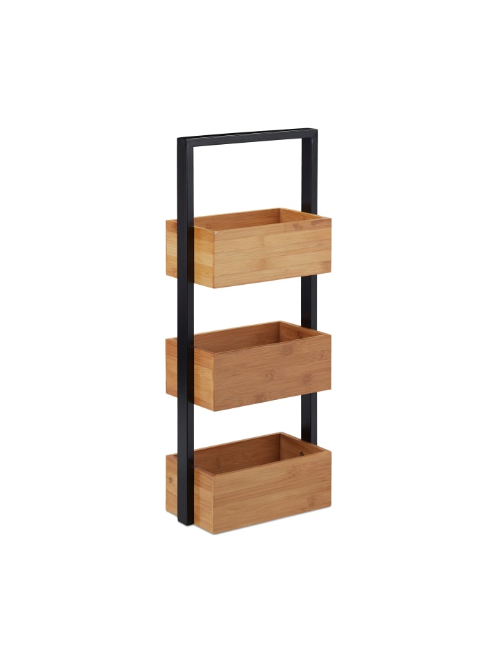 relaxdays Badregal in Natur - (B)28,5 x (H)67 x (T)15 cm günstig kaufen onesize